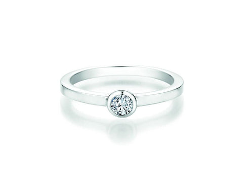 CR Solitaire Ring Weißgold 585 · 0,150 ct W-SI