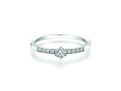 CR Solitaire Ring White Gold 585 · 0.190 ct W-SI