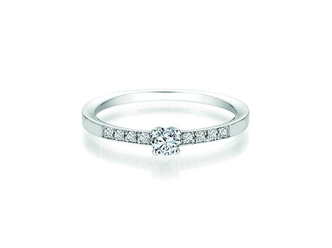 CR Solitaire Ring Weißgold 585 · 0,190 ct W-SI