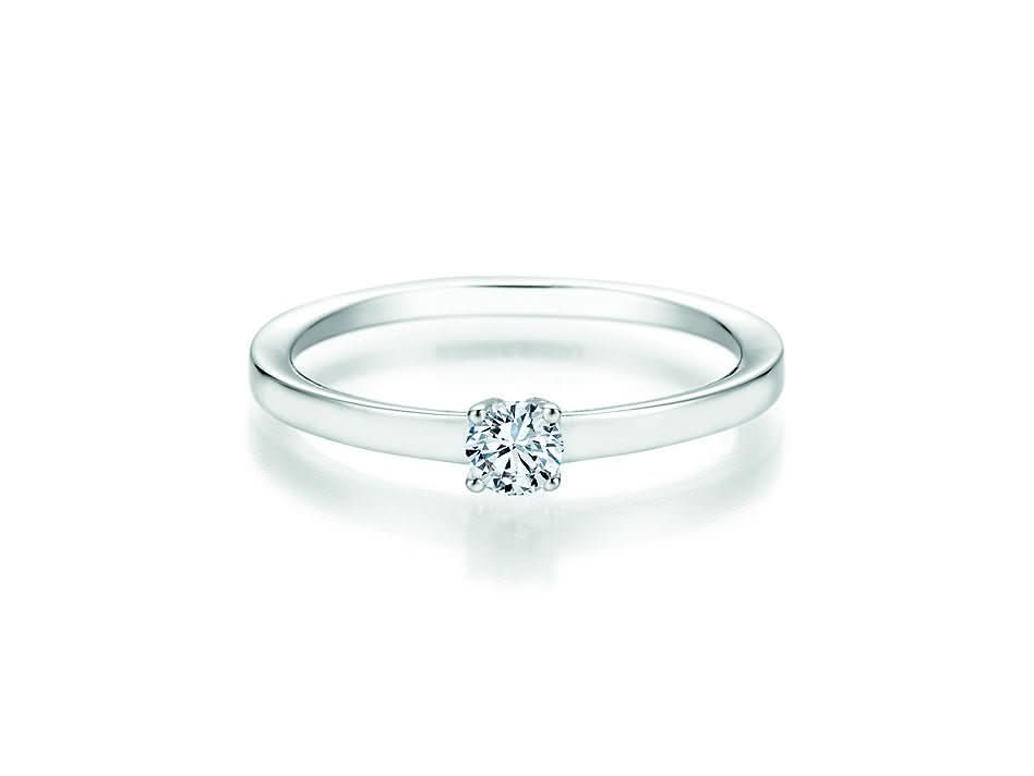 CR Solitaire Ring Weißgold 585 · 0,200 ct W-SI - Juwelier Steiner