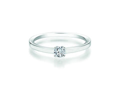 Anello solitario CR in oro bianco 585 0,200 ct W-SI