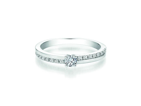 CR Solitaire Ring White Gold 585 · 0.230 ct W-SI