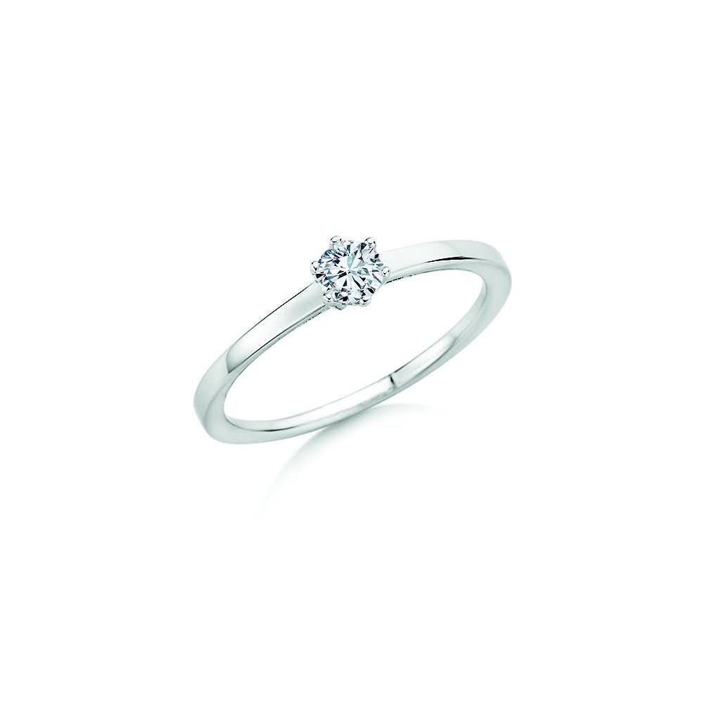 CR Solitaire Ring Weißgold 585 · 0,250 ct W-SI - Juwelier Steiner