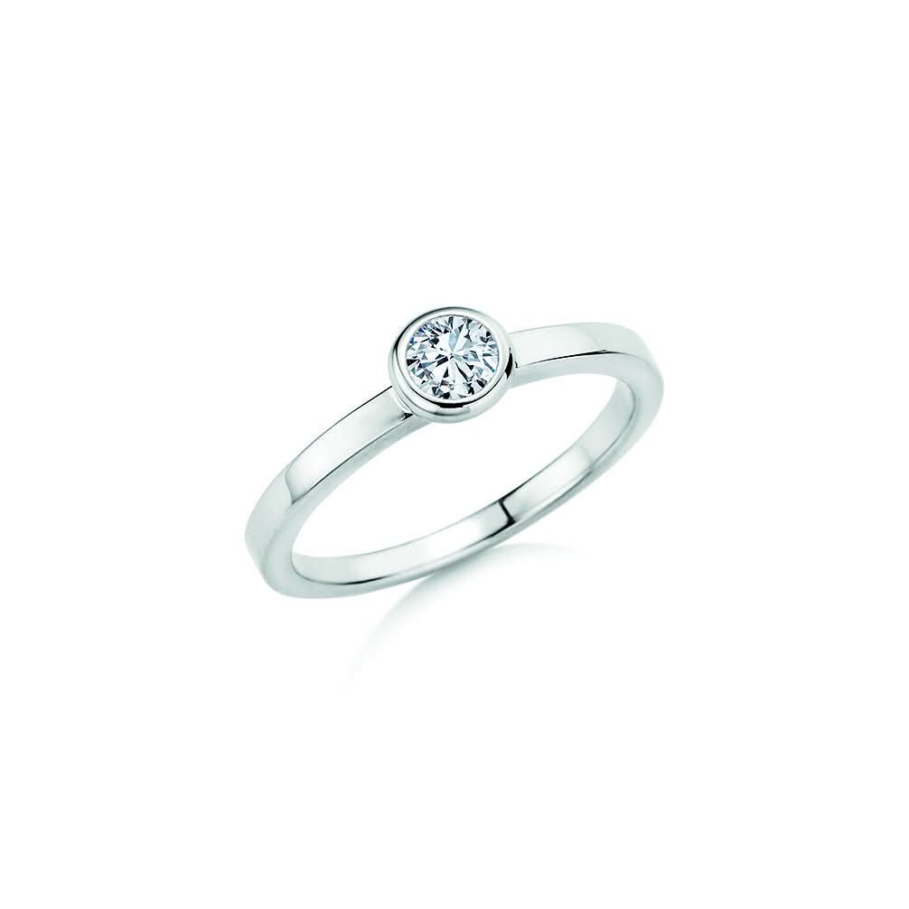 CR Solitaire Ring Weißgold 585 · 0,330 ct W-SI - Juwelier Steiner