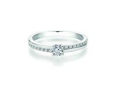 CR Solitaire Ring White Gold 585 · 0.330 ct W-SI