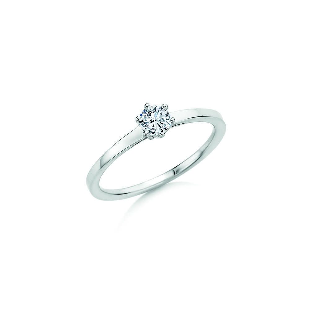 CR Solitaire Ring Weißgold 585 · 0,330 ct W-SI - Juwelier Steiner