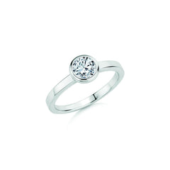Anello solitario CR in oro bianco 750 · 0,750 ct W-SI