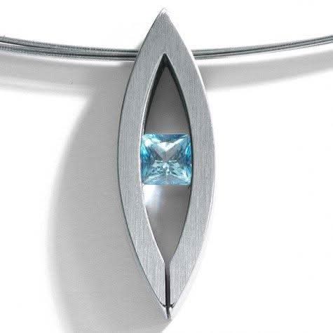 Humphrey Anhänger Farbedelstein Navette Edelstahl - Juwelier Steiner