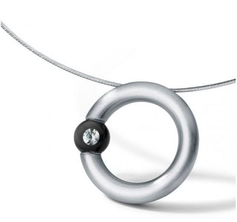 Humphrey jewelry stainless steel necklace with diamond