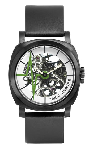 TIYL - HEARTBEAT 01 blackPVD-green Ø 44mm