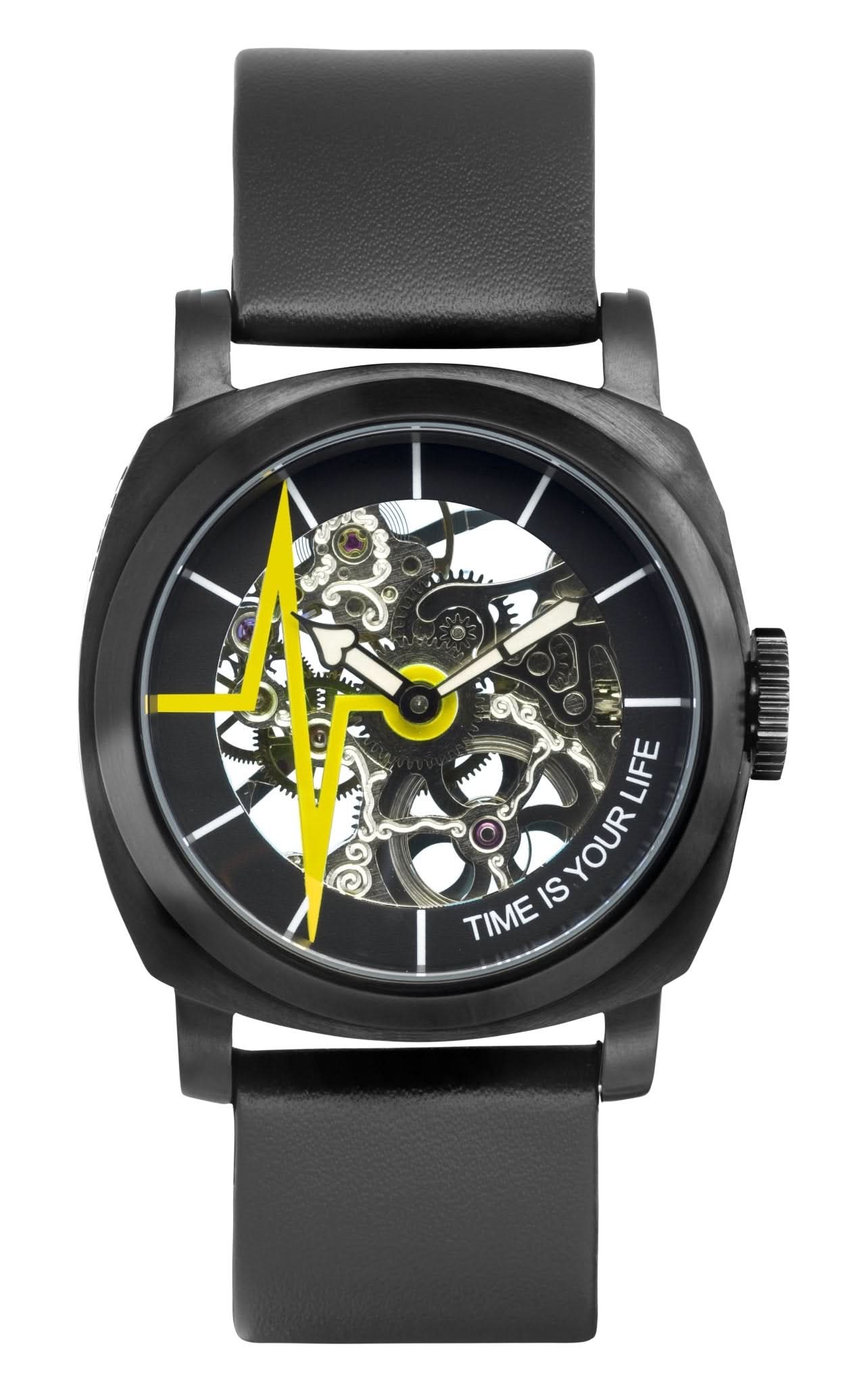 TIYL - HEARTBEAT 01 blackPVD-yellow Ø 44mm - Juwelier Steiner